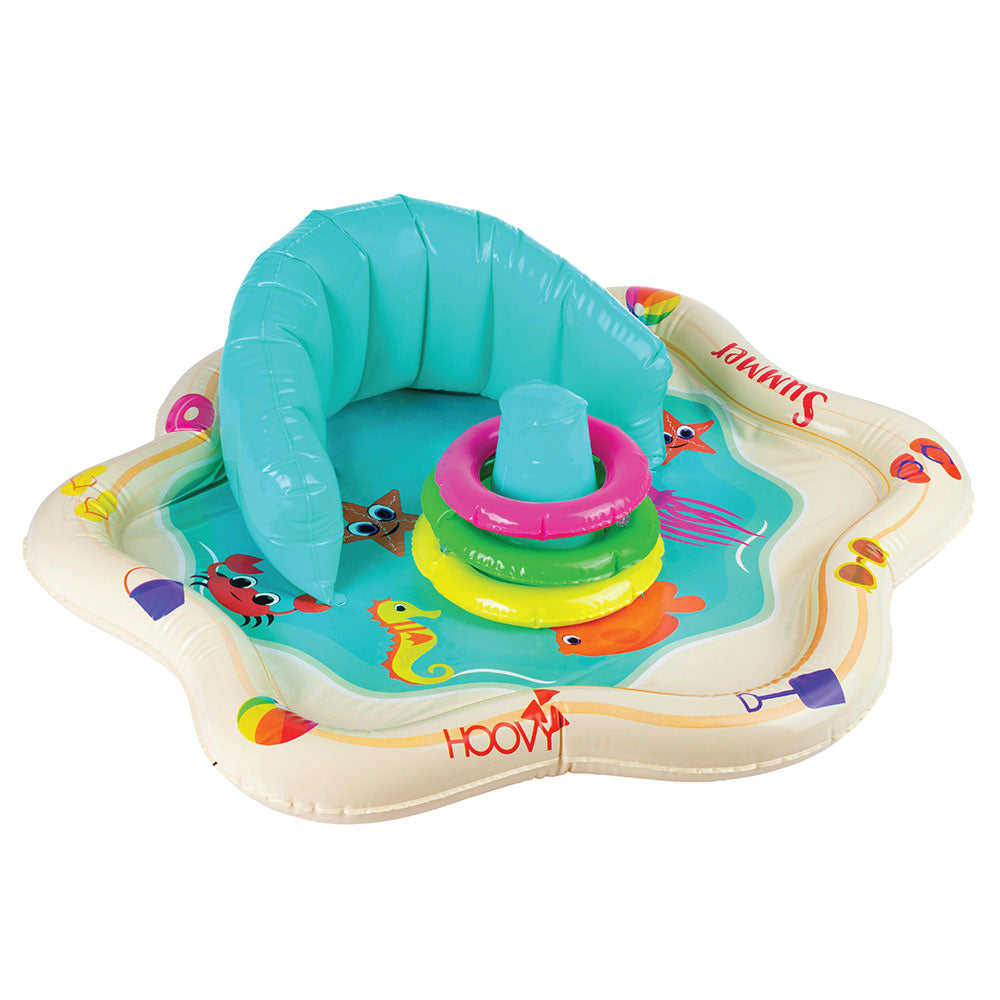 Baby Splash Mat with Back Support & Ring Holder