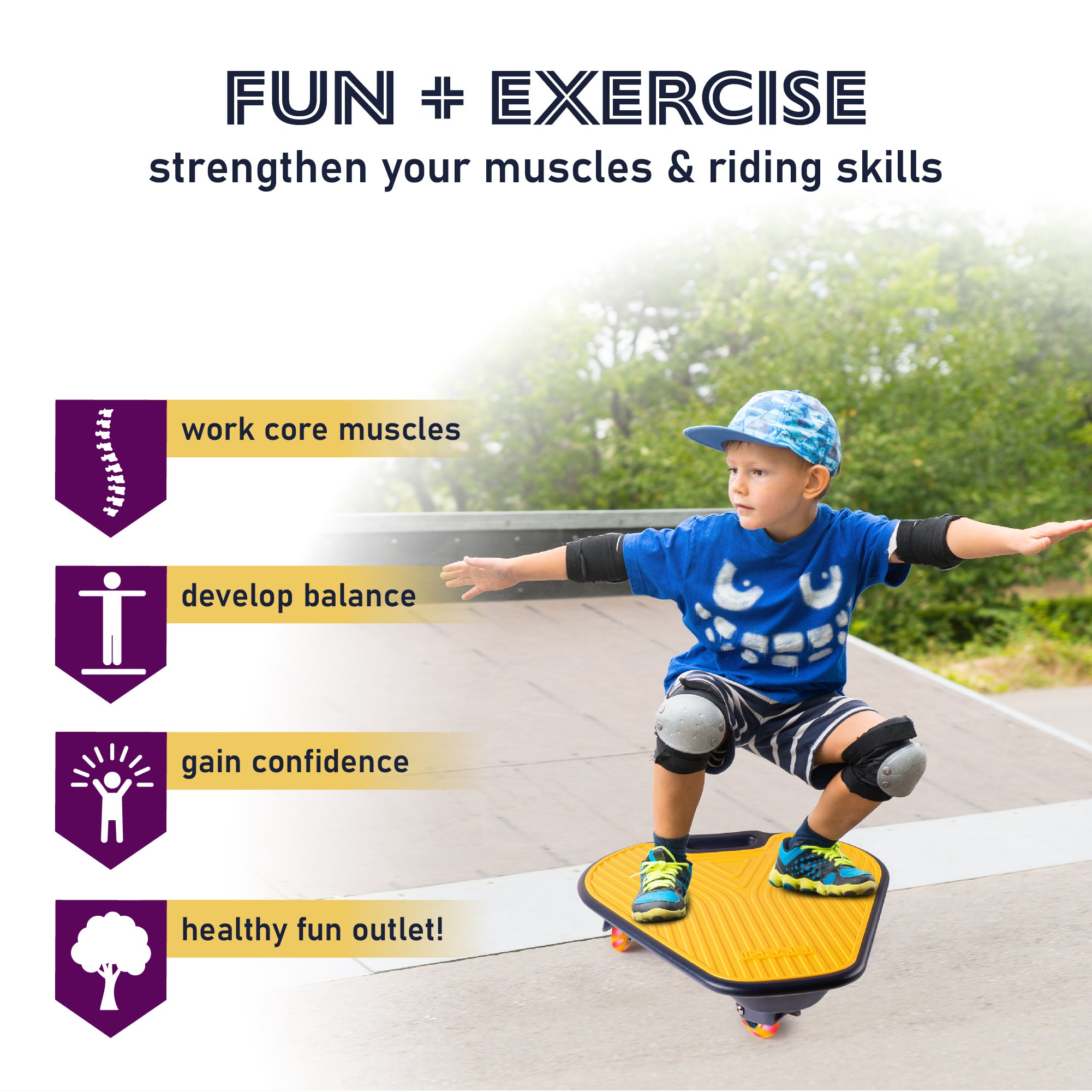 Wiggleboard 3 Wheeled Combination Skateboard and Balance Board ...